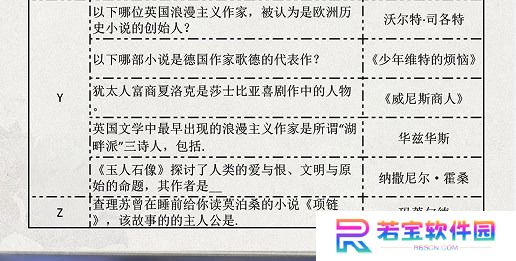 光与夜之恋长思今寄答案大全 长思今寄书海文渊活动答案