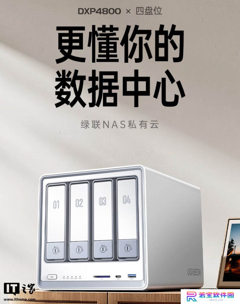 绿联 DXP4800 私有云白色款上市：英特尔 N100、双 2.5G 网口，空盘版 2199 元