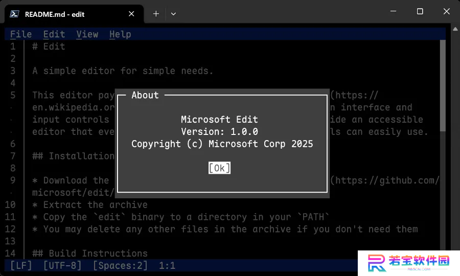 微软开源 Edit 命令行文本编辑器：Rust 编写、不到 250kB，未来将入驻 Win11