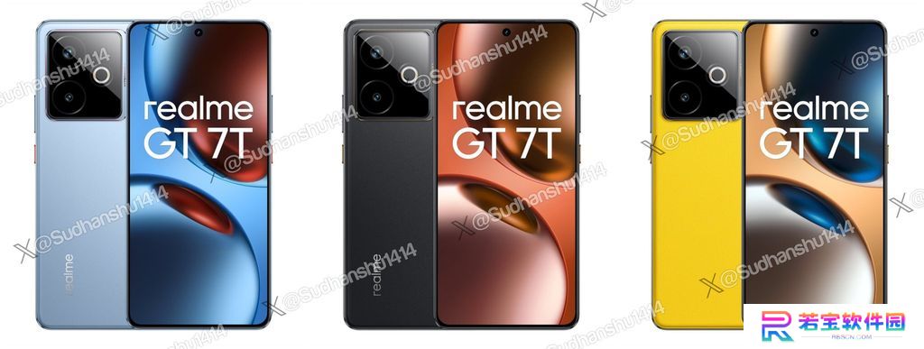 realme 真我 GT 7T 手机渲染图再曝：7000mAh 电池、5000 万主摄、天玑 8400 MAX 芯片