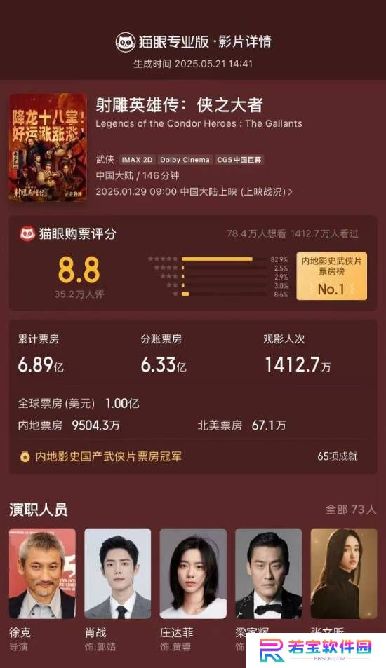 射雕英雄传侠之大者密钥第4次延期 延长上映至6月30日