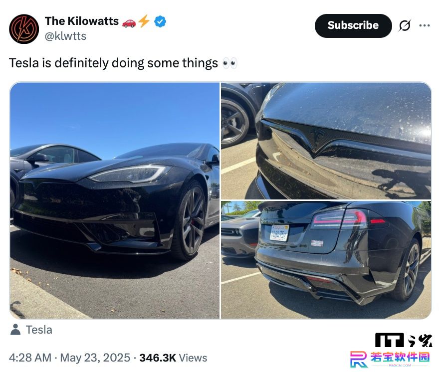 2026 款特斯拉 Model S Plaid 版无伪装实车谍照曝光：前保险杠摄像头、新款 21 英寸轮毂